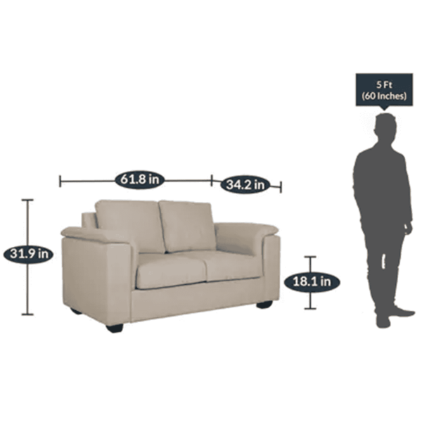 Serdna 2 Seater Sofa in Beige Colour by FernIndia.com