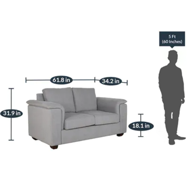 Serdna 2 Seater Sofa in Ash Grey Colour by FernIndia.com