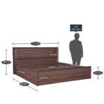 Krats King Size Bed with Storage in Walnut Finish By Fern India