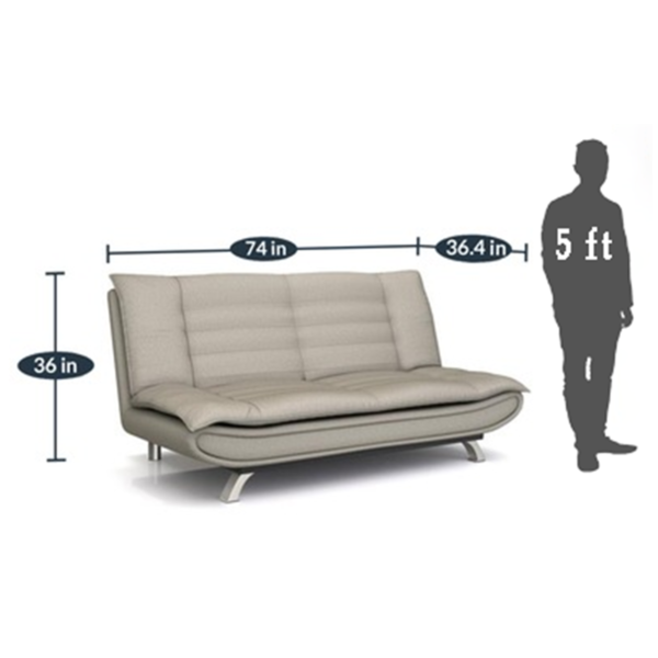 Nonrev 3 Seater Sofa Cum Bed In Beige Colour by FernIndia.com