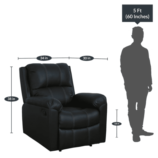 Onips 1 Seater Recliner in Black Colour by FernIndia.com