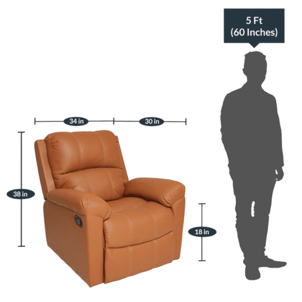 Onips 1 Seater Recliner in Tan Colour by FernIndia.com