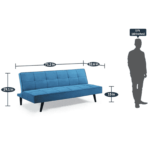Ziul Sofa Cum Bed in Navy Blue Colour By FernIndia.com