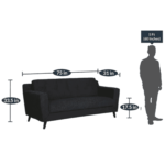 Adnama 3 Seater Sofa in Charcoal Grey Colour By FernIndia.com