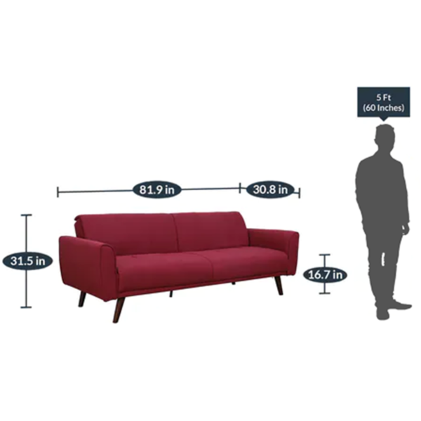Onaica Sofa Cum Bed in Red Colour by FernIndia.com