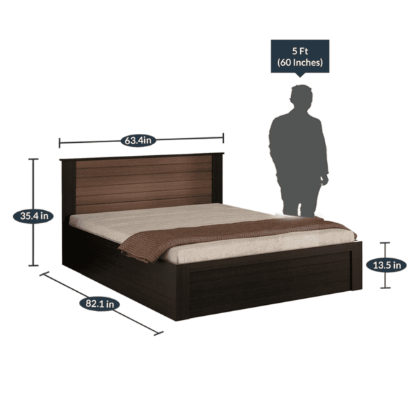 Somsoc Queen Size Bed with Storage in Wenge Finish by Fern India