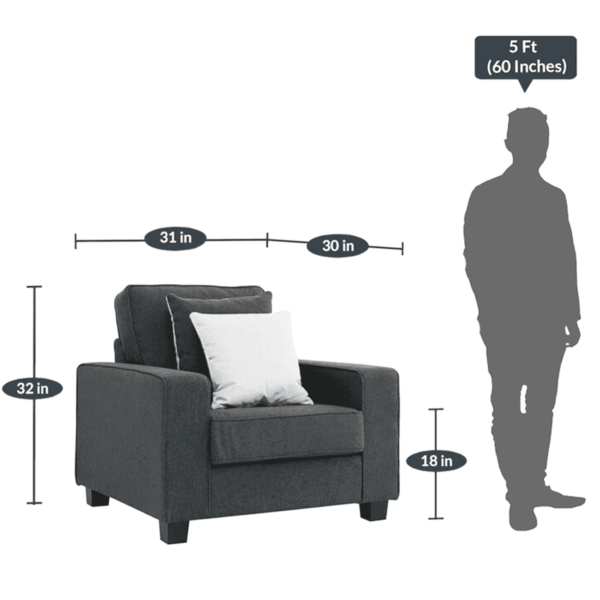 Gubydal 1 Seater Sofa In Grey Colour By FernIndia.com