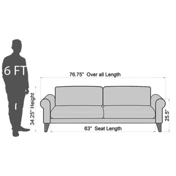 Ogeuf 3 Seater Sofa in Navy Blue Colour by FernIndia.com