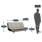 Nonrev 3 Seater Sofa Cum Bed in Beige Colour by FernIndia.com
