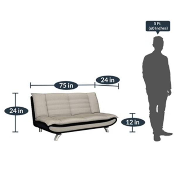 Nonrev 3 Seater Sofa Cum Bed in Beige Colour by FernIndia.com