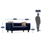 Ikin 3 Seater Sofa In Blue Colour By FernIndia.com