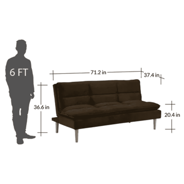 Niwrad Sofa Cum Bed In Chestnut Brown Colour by FernIndia.com