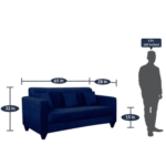 Aluben 3 Seater Sofa In Blue Colour By FernIndia.com