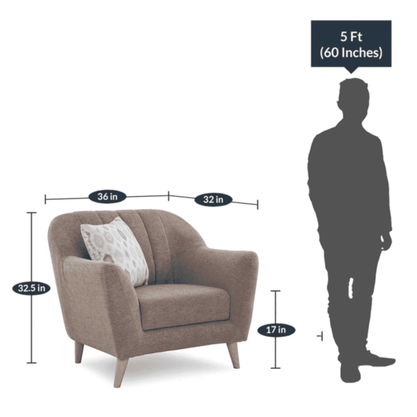 Aylatna 1 seater Sofa in Light Brown Colour by FernIndia.com