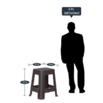 Seating Stool Weather in Brown Colour by Fern India