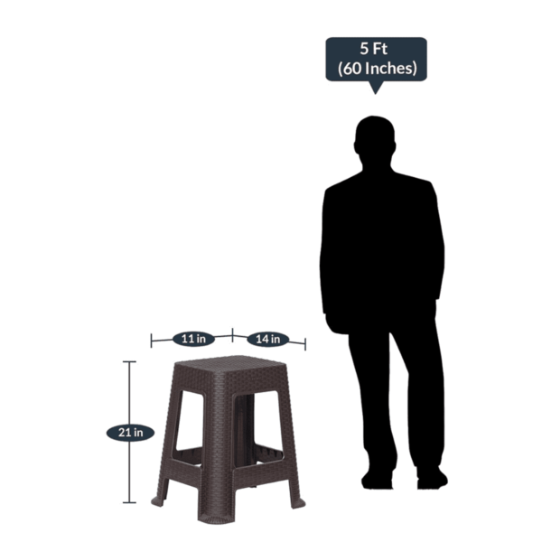 Seating Stool Weather in Brown Colour by Fern India