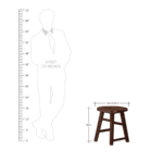 Notgnirrah Solid Wood Seating Stool in Provincial Teak Finish by Fern India