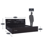 Xela King Size Bed with Storage in Dark Walnut Finish by Fern India