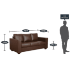Otas 3 Seater Sofa in Texas Brown Colour by FernIndia.com