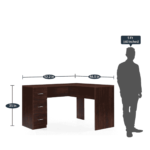 Ozam Office Table in Walnut Brown Colour by Fern India