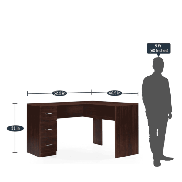 Ozam Office Table in Walnut Brown Colour by Fern India