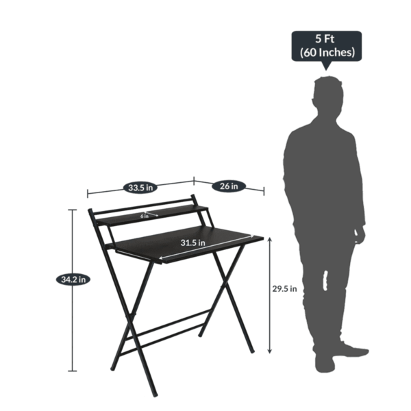 Anaidna Foldable Study Table in Wenge Finish by Fern India