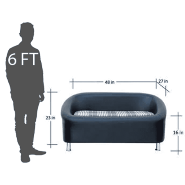 Noslen 2 Seater Sofa in Black Colour by FernIndia.com