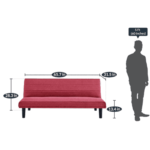 Arutnev Sofa Cum Bed in Red Colour by FernIndia.com