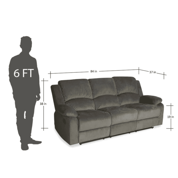 Yruxul 3 Seater Recliner in Coffee Brown Colour by FernIndia.com