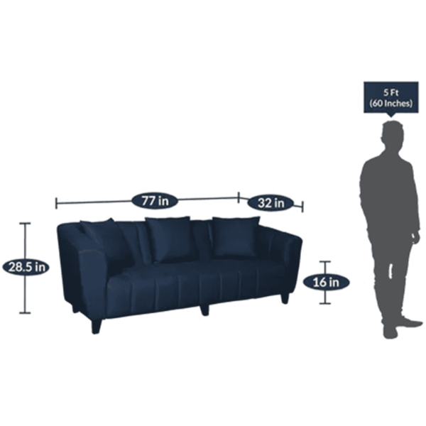 Aim 3 Seater Sofa in Blue Colour by FernIndia.com