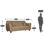 Ilab 3 Seater Sofa in Brown Colour by FernIndia.com