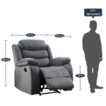 Oir 1 Seater Manual Recliner in Grey Colour by FernIndia.com
