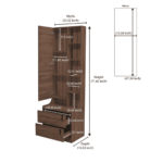 Arres Dresser with Hidden Mirror Storage in Wenge Finish by Fern India