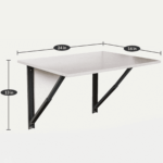 Nosliw Wall Mounted Foldable Study Table in Frosty White Colour by Fern India