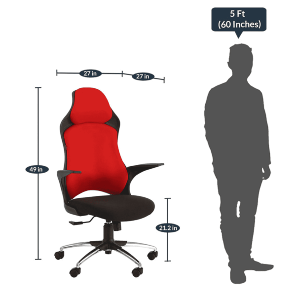 Tpecrep Office Chair In Red & Black By Fern India
