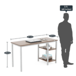 SOS RetracStudy Table in Lorraine walnut & silver grey Finish by Fern India