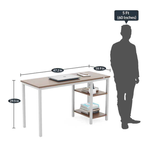 SOS RetracStudy Table in Lorraine walnut & silver grey Finish by Fern India