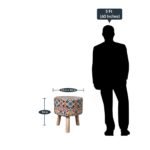 Sixela Seating Stool With Digital Print by Fern India