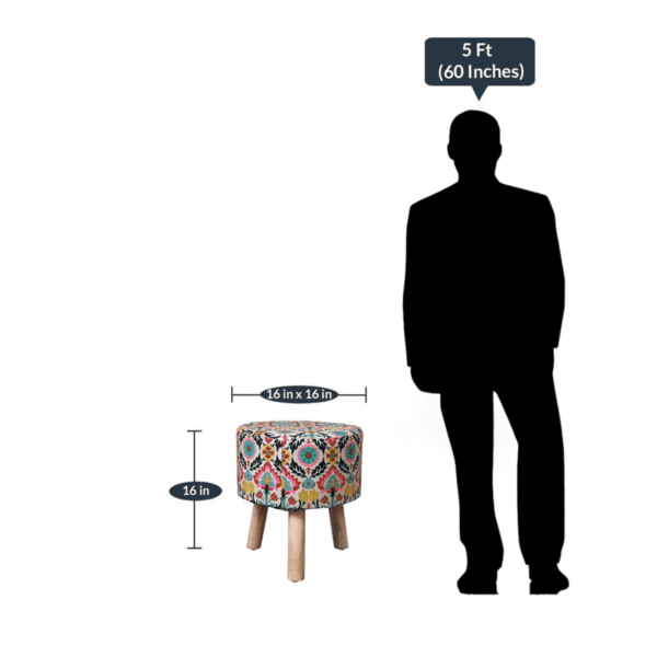 Sixela Seating Stool With Digital Print by Fern India