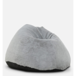 Premium Fur Obmuj Bean Bag with Beans in Grey Colour by Fern India