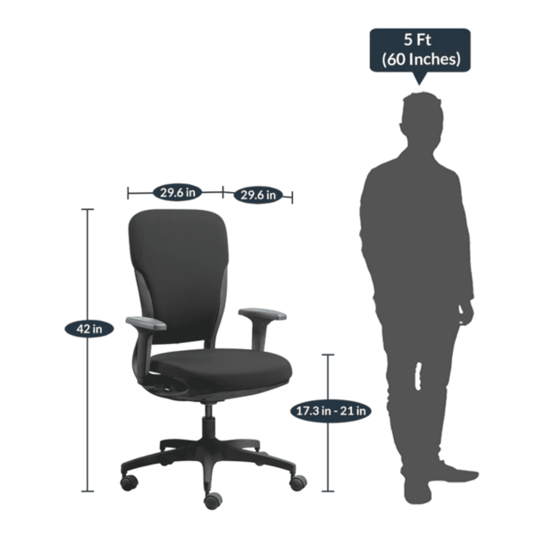 Noitom Ergonomic Chair in Carbon Black Colour by Fern India