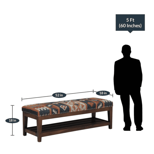 Leafar Bench In Provincial Teak Finish by Fern India