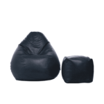 Combo Cissalc XXXL Bean Bag & Square Pouffe with Beans in Navy Blue Colour by Fern India