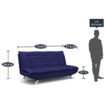 Nonrev 3 Seater Sofa Cum Bed in Dark Blue Colour by FernInida.com