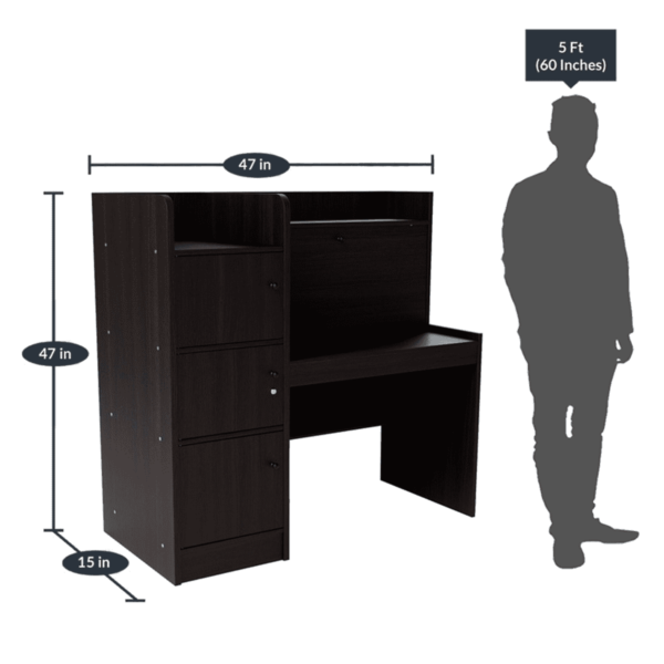 Otnev Venus Study Desk in Walnut Colour by Fern India