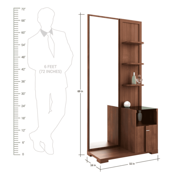 Omsok Grace Dressing Table in Rigato Walnut Finish by Fern India