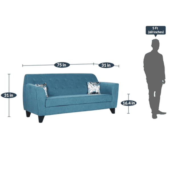 Ilab 3 Seater Sofa In Blue Color by FernIndia.com