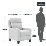 Rotnev Manual Pushback Recliner In Grey Color By FernIndia.Com