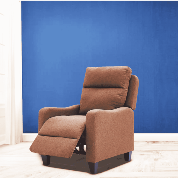 Rotnev Manual Pushback Recliner In Tan Color by FernIndia.com