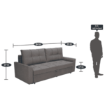 Seni Sofa Cum Bed in Sandy Brown Color by FernIndia.com